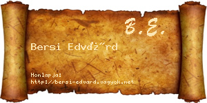 Bersi Edvárd névjegykártya